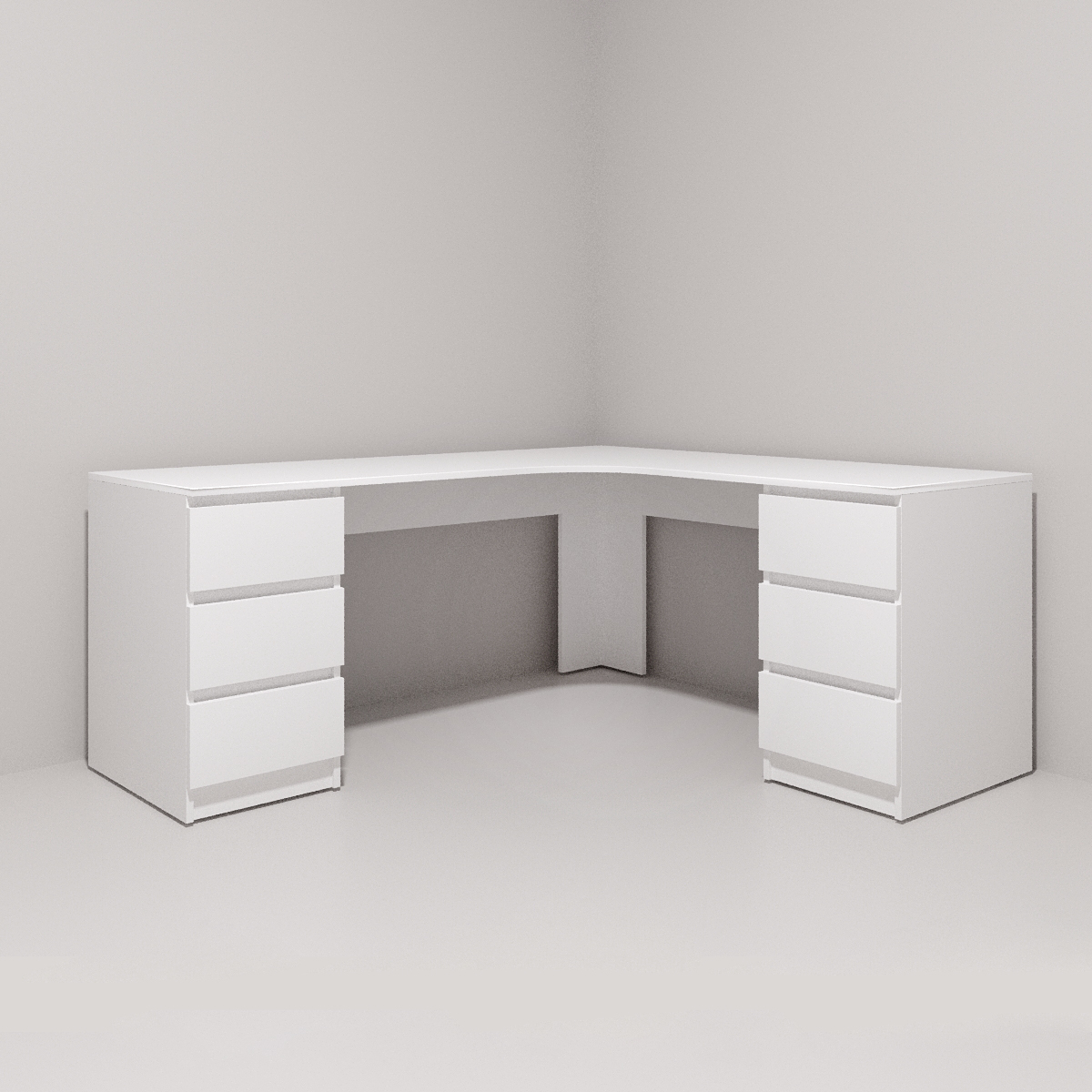 Стіл письмовий кутовий Леон Захід Меблі дві тумби 1500х1500х750 мм Білий